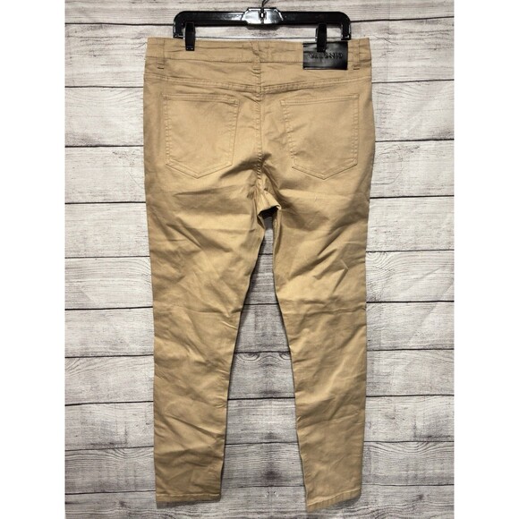 Gingtto Khaki Modern Twill Mens Skinny Pants with Stretch Sz 36W X 30L Casual - Picture 2 of 8